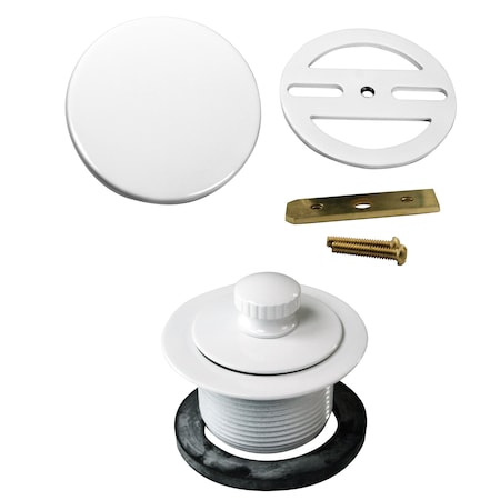 Westbrass Twist & Close Tub Trim Set W/ Floating Overflow Faceplate in Powdercoated White D94H-50